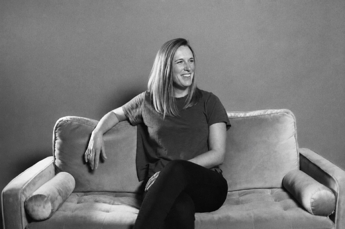 Clare Healy portrait on a couch